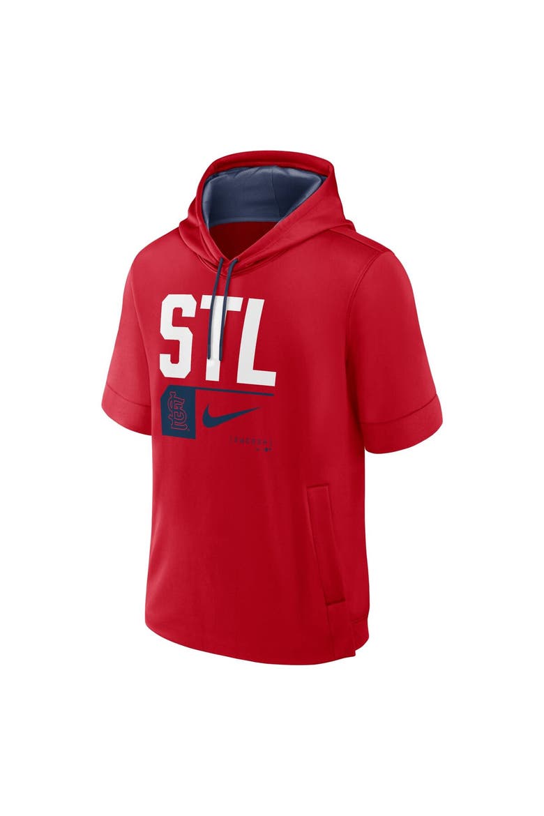 Men's Nike Red St. Louis Cardinals Tri Code Lockup Short Sleeve Pullover Hoodie, Alternate, color, Red