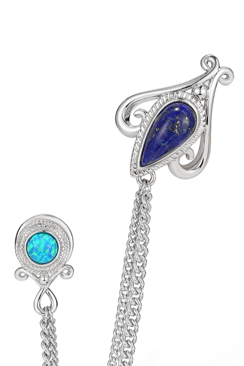 Bee Priestess Brooch, Alternate, color, Sliver & Blue
