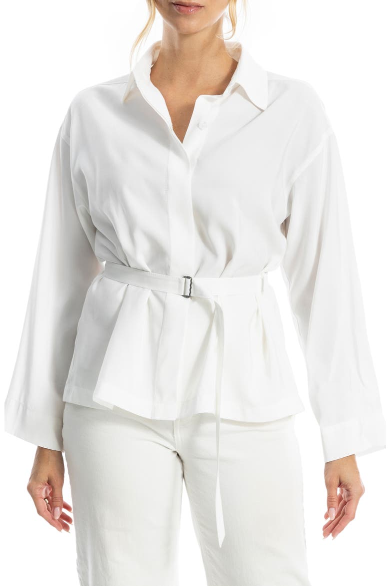 Belted Shirt, Alternate, color, WHITE