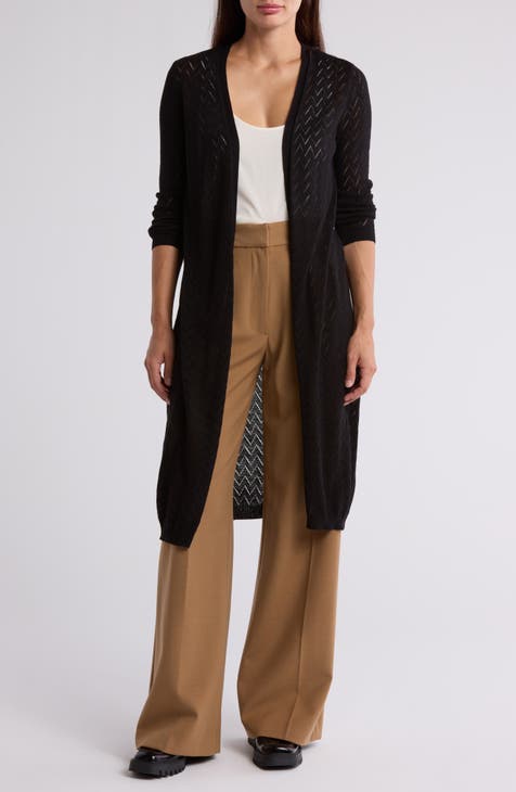 Pointelle Knit Long Duster