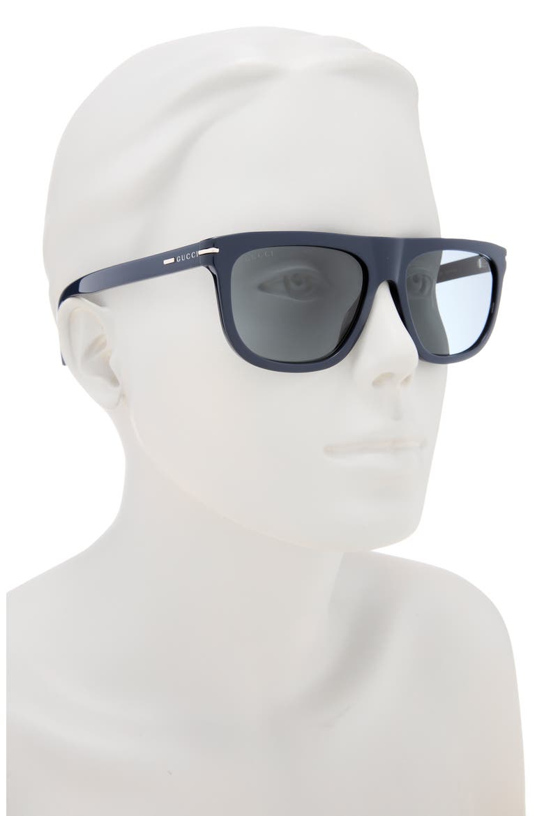 56mm Square Sunglasses, Alternate, color, BLUE BLUE GREY