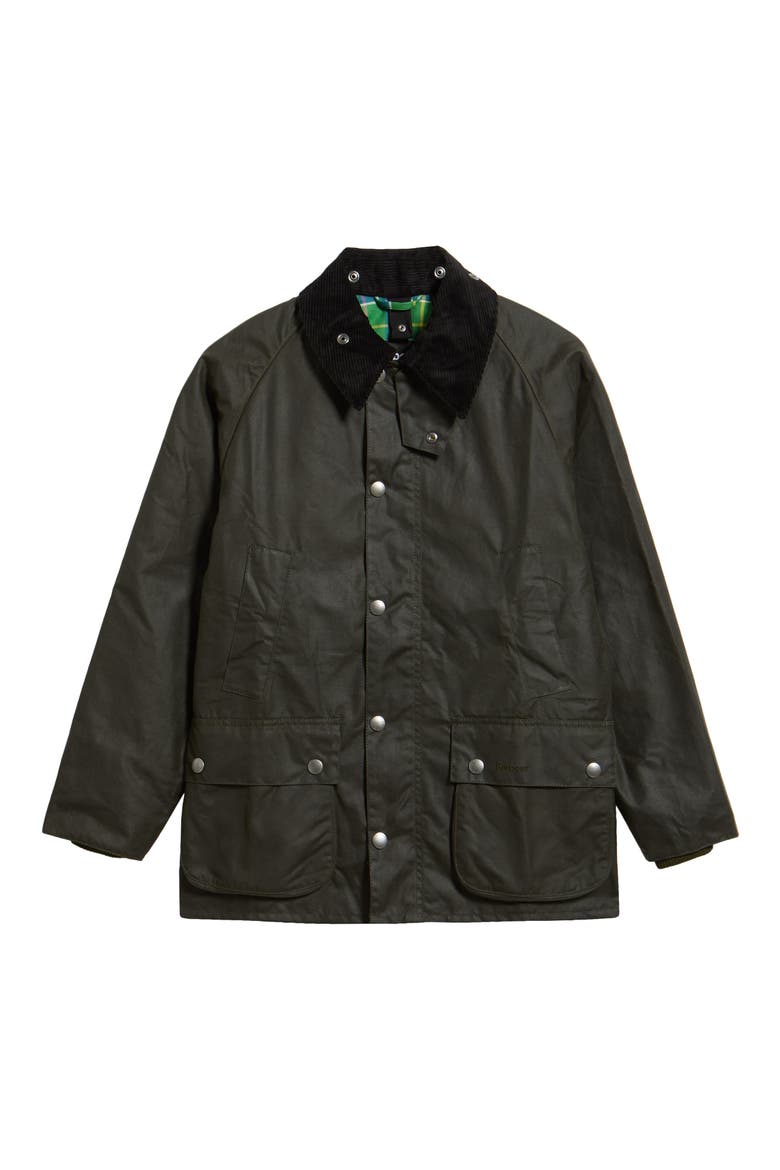 Bedale 125th Anniversary Waxed Cotton Jacket, Main, color, ARCHIVE OLIVE/ SEATTLE TARTAN