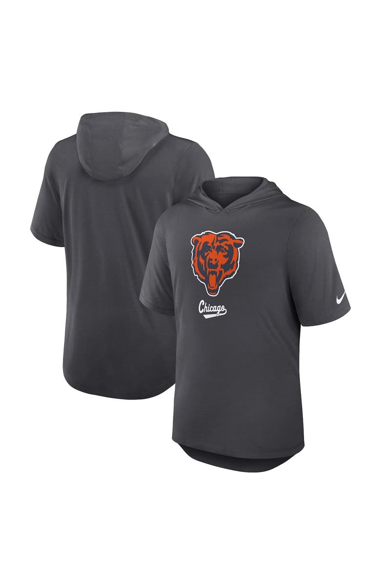 Nike Men's Nike Anthracite Chicago Bears Tri-Blend Performance Hoodie T-Shirt, Alternate, color, Anthracite