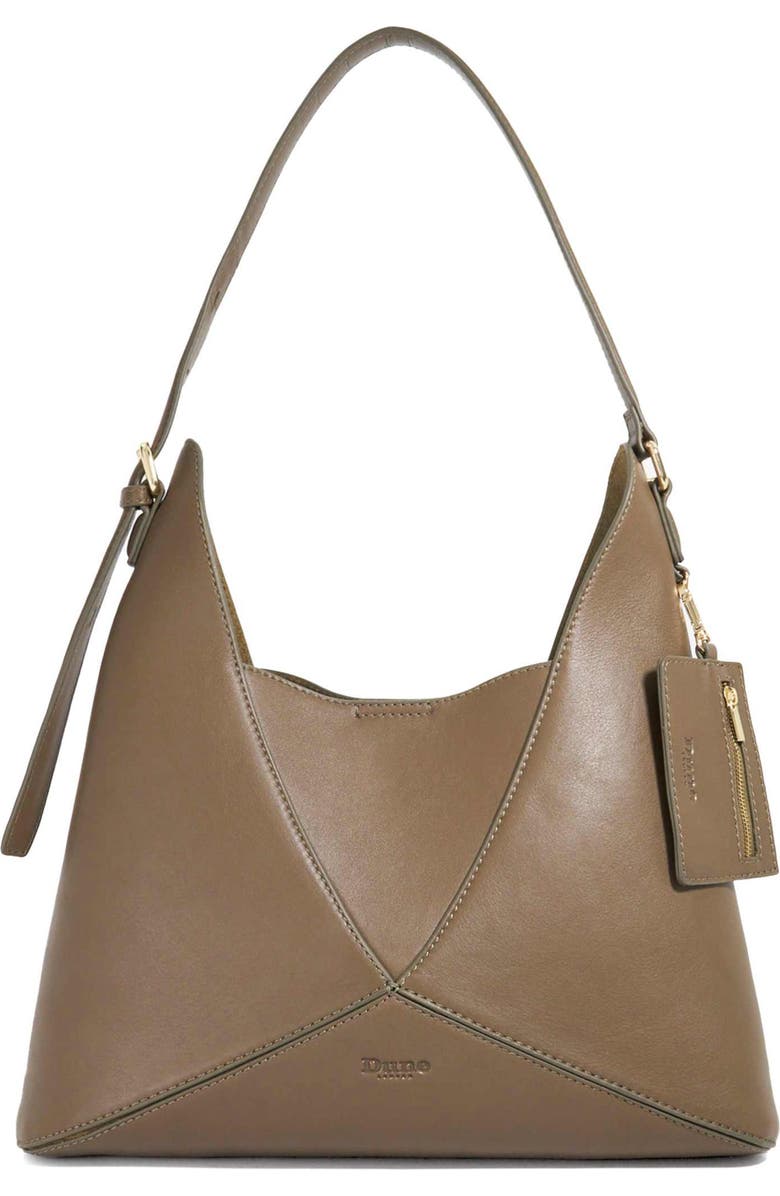 Dune London Dinidearest Leather Shoulder Bag, Main, color, Khaki