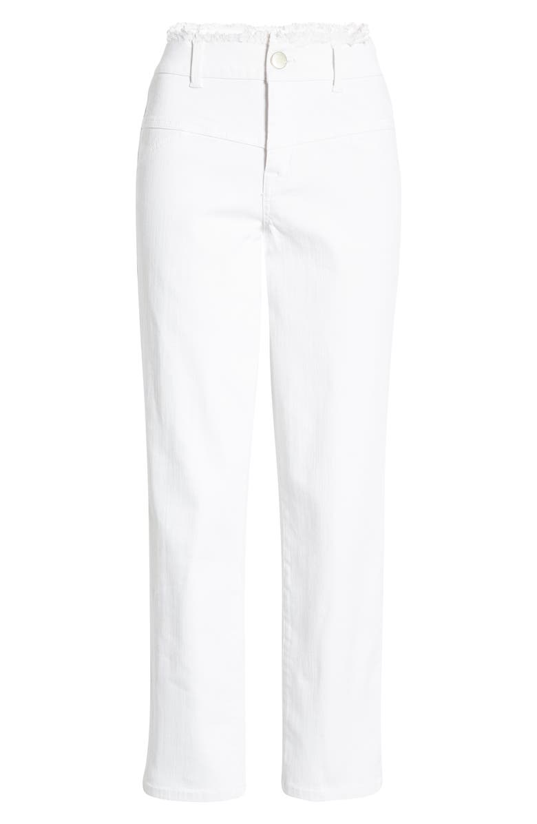 1822 Denim Fray Waist Ankle Straight Leg Jeans, Alternate, color,