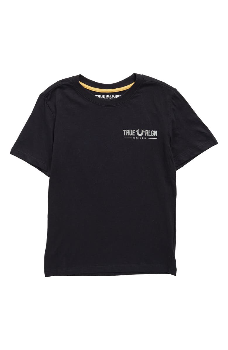 True Religion Brand Jeans Kids' Short Sleeve Buddha Logo T-Shirt, Main, color,