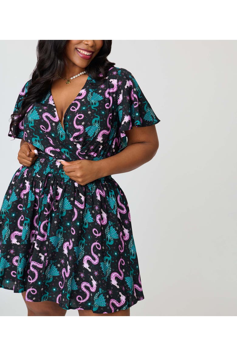 Plus Size Daryl Skort, Alternate, color, Black Dragon Print