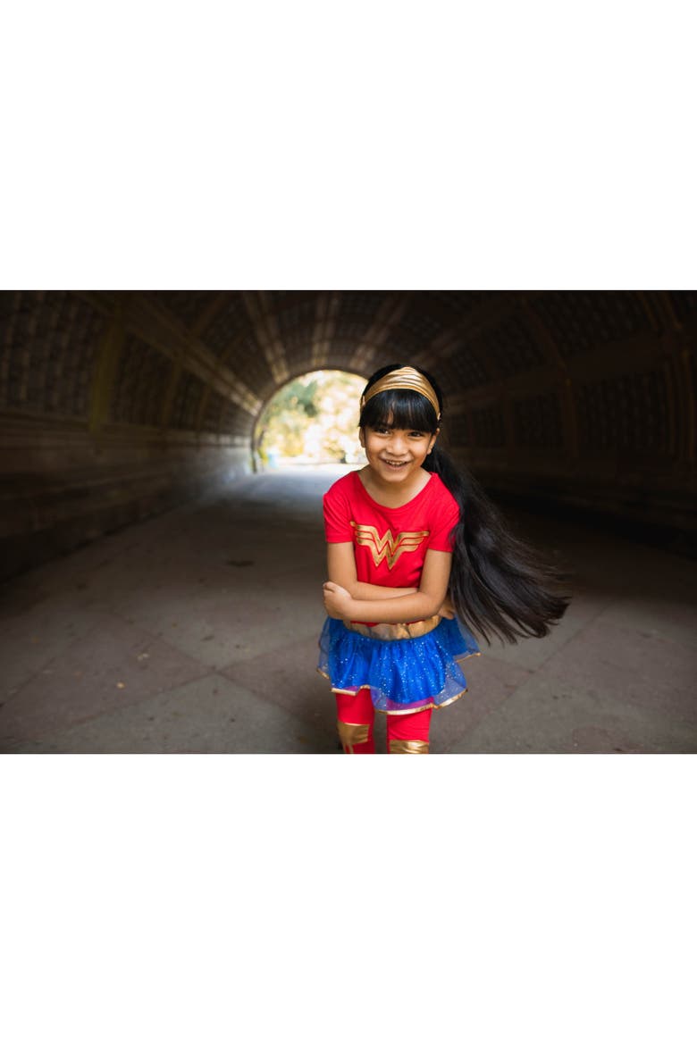 Justice League Wonder Woman Tutu Top and Leggings Set, Alternate, color, Wonder Woman Red