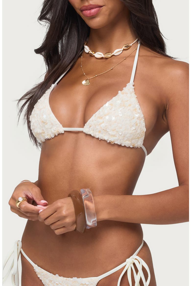 Grace Sequin Bikini Top, Alternate, color, WHITE