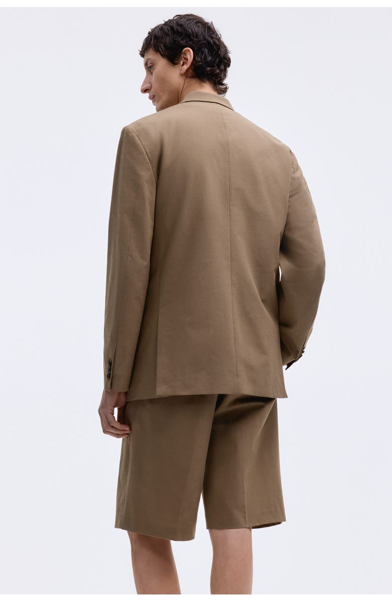 H&M Relaxed Fit Double-breasted Jacket, Alternate, color, Dark Beige