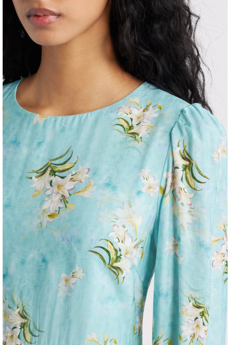 Bernice Long Sleeve Maxi Dress, Alternate, color, BLUE FLORAL