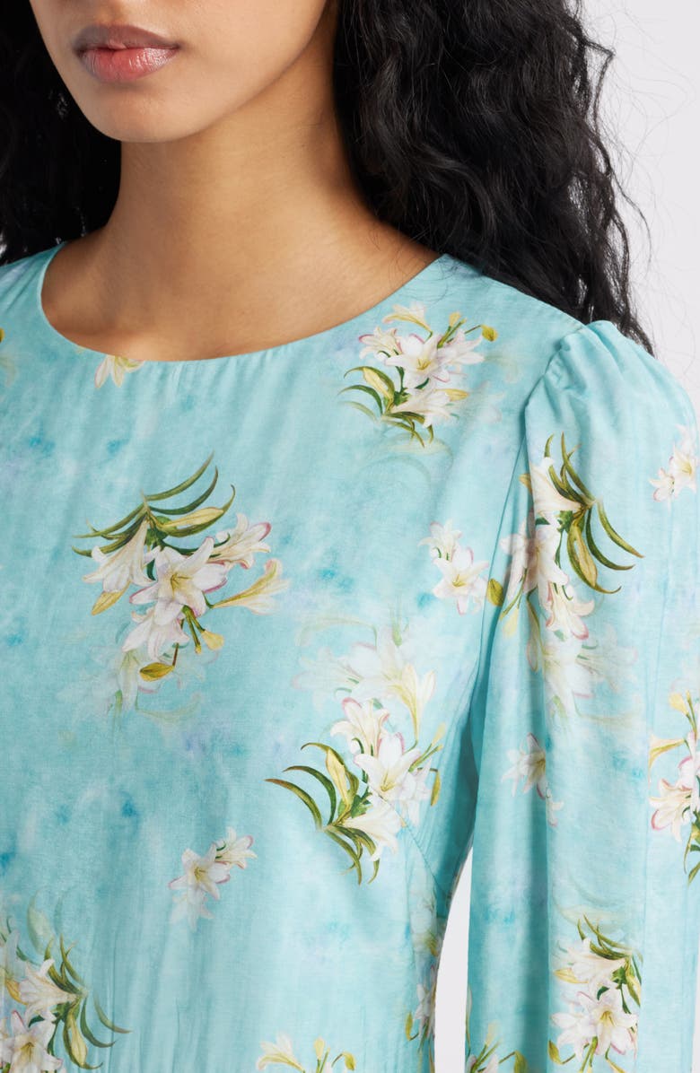 Petal & Pup Bernice Long Sleeve Maxi Dress, Alternate, color, Blue Floral