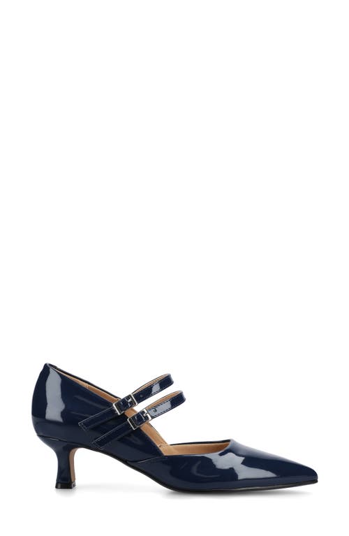 Journee Collection Journee Womens Carnation Medium And Wide Width Kitten Heel Mary Jane Pumps In Blue