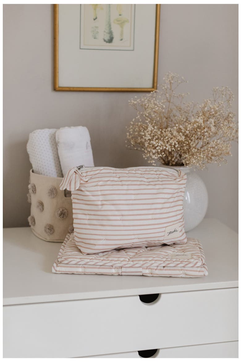 On the Go Coated Organic Cotton Changing Pad, Alternate, color, PETAL
