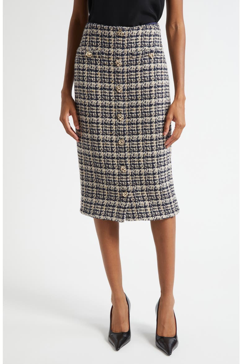 Tai Tweed Midi Skirt, Main, color, MIDNIGHT MULTI TWEED