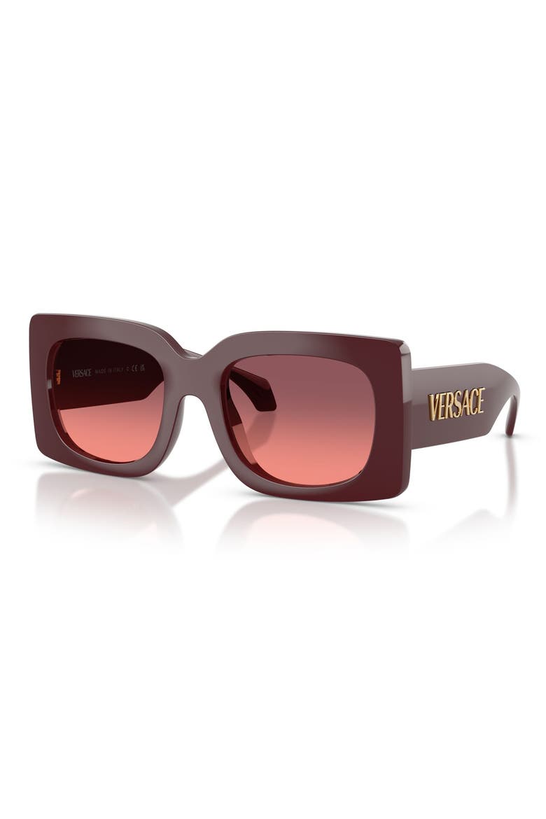 54mm Gradient Square Sunglasses, Alternate, color, BURGUNDY