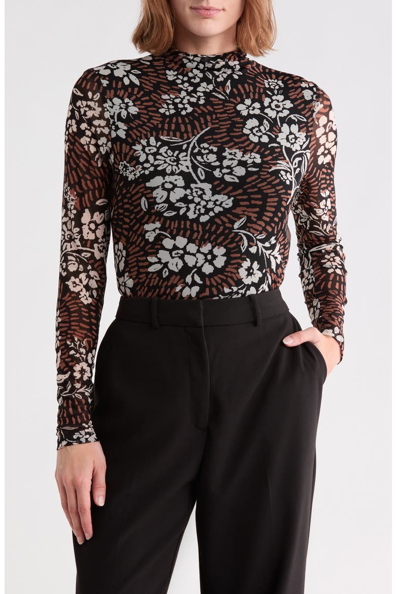 Live In Mesh T-Shirt, Main, color, COCOA BROWN PETAL