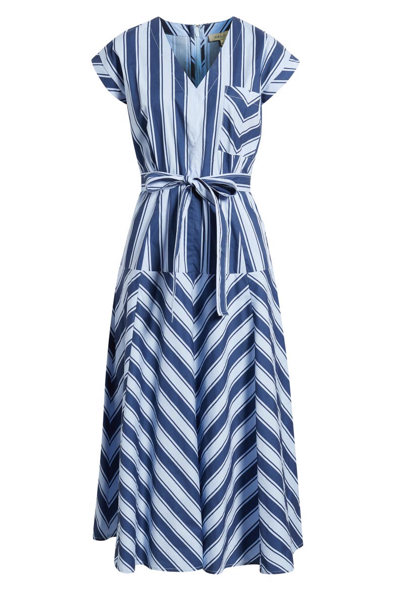 Stripe Tie Waist Maxi Dress, Alternate, color, BLUE STRIPE