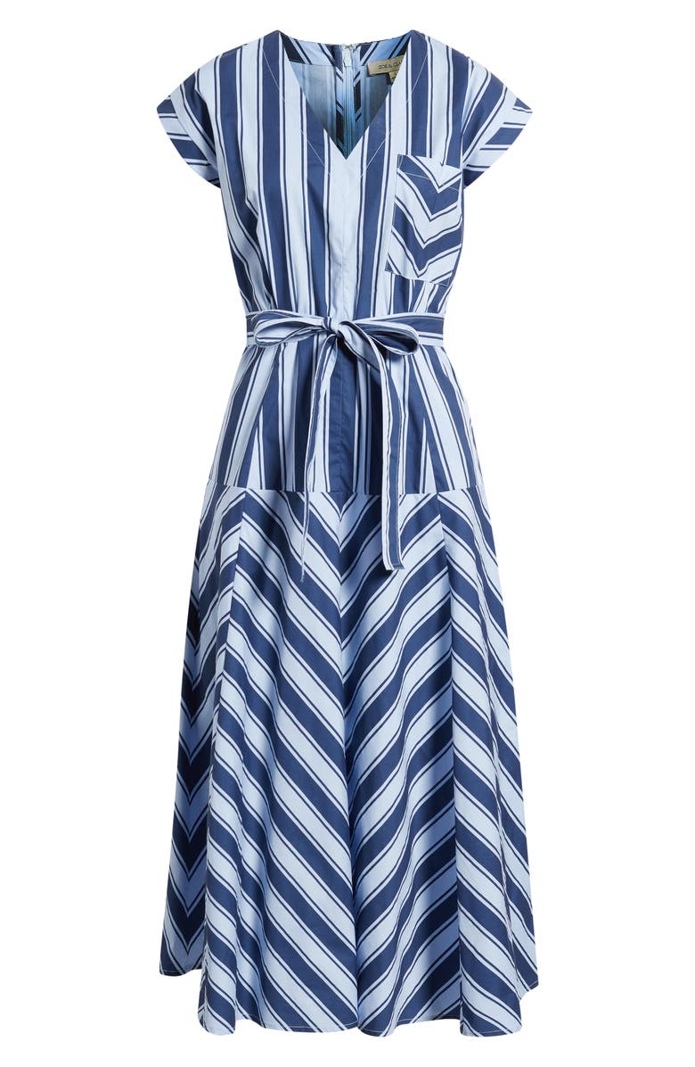 ZOE AND CLAIRE Stripe Tie Waist Maxi Dress, Alternate, color, Blue Stripe