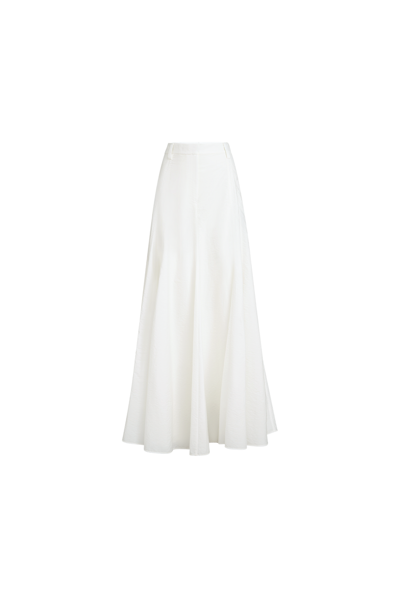 Flared skirt with monili, Alternate, color, White