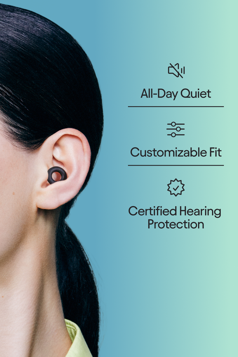 Quiet 2 Earplugs for Sleep, Focus, Travel & Commutes, Alternate, color, Black