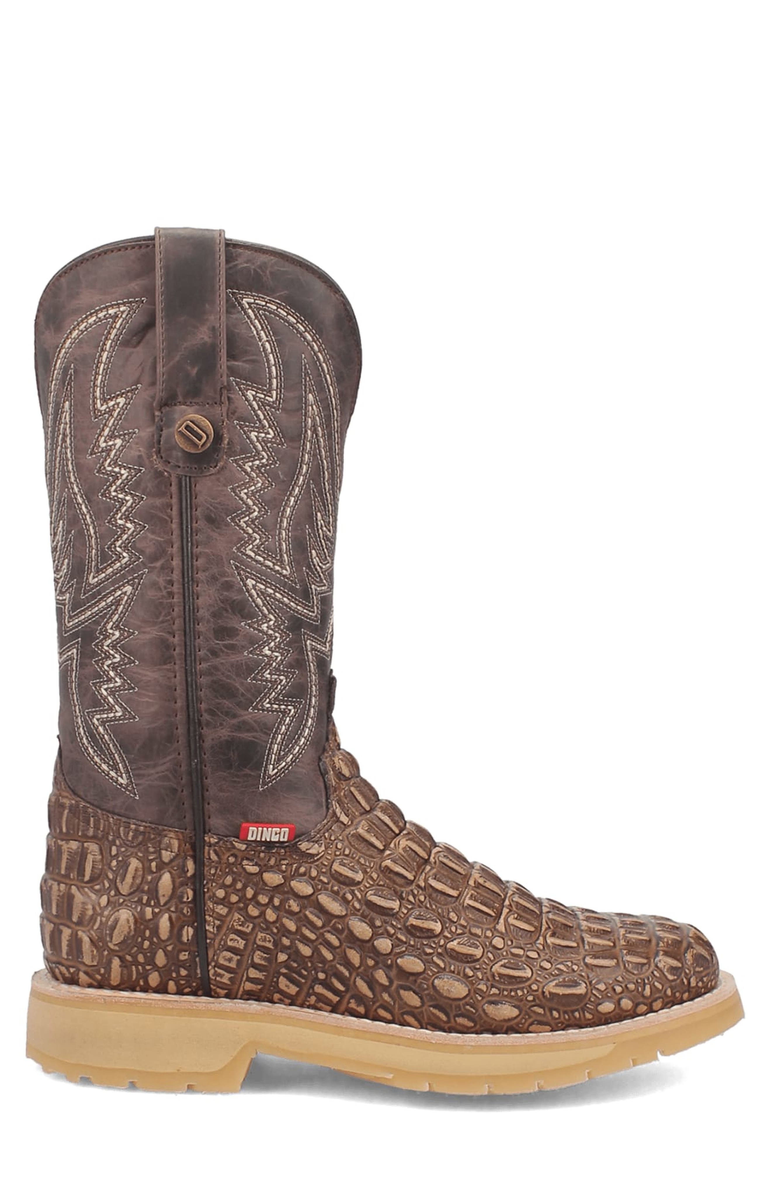 Dingo Death Valley Caiman Embossed Cowboy Boot, Alternate, color, 
