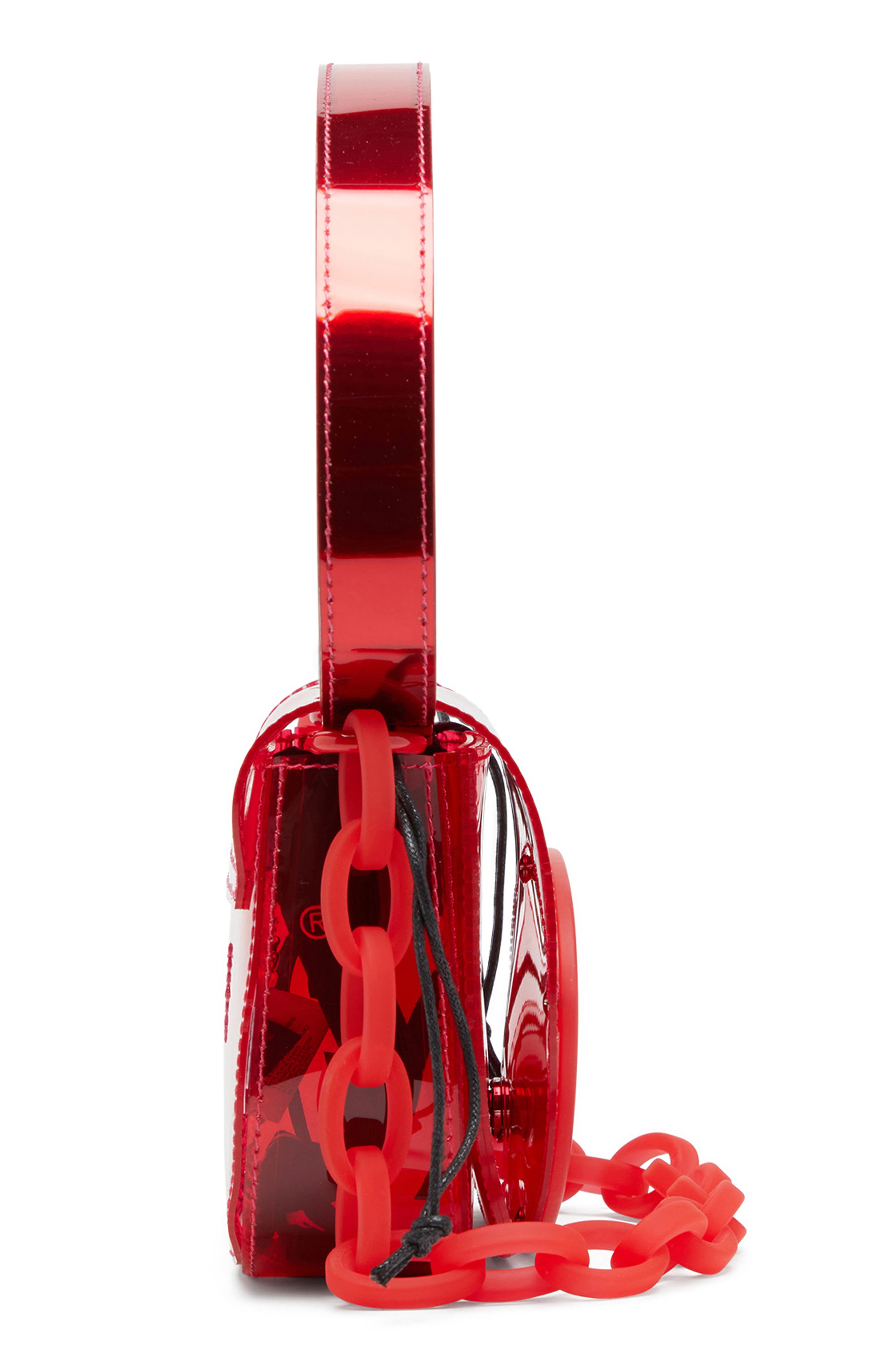 DIESEL<sup>®</sup> 1DR-Iconic Transparent TPU Shoulder Bag, Alternate, color, Red