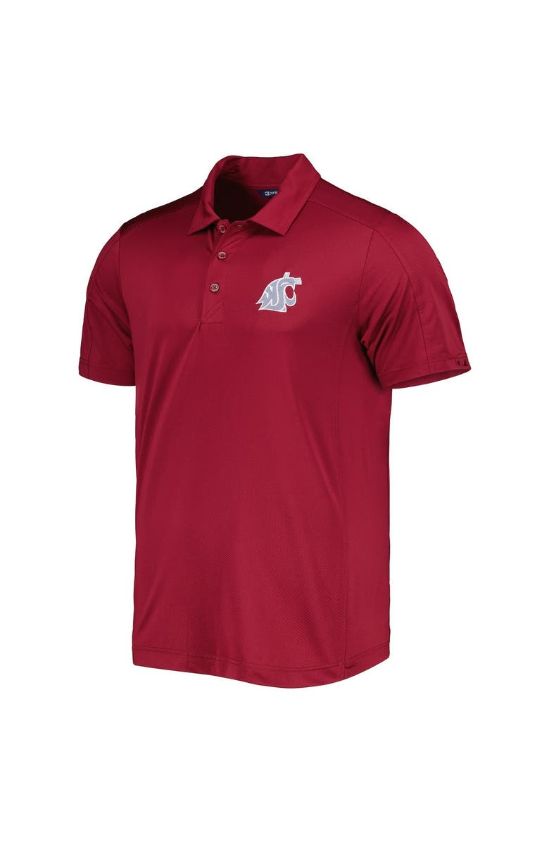 Cutter & Buck Men's Cutter & Buck Crimson Washington State Cougars Prospect Textured Stretch DryTec Polo, Alternate, color,