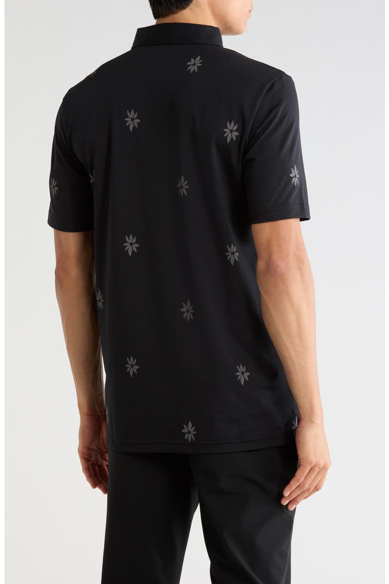 Rome Around Floral Polo, Alternate, color, BLACK