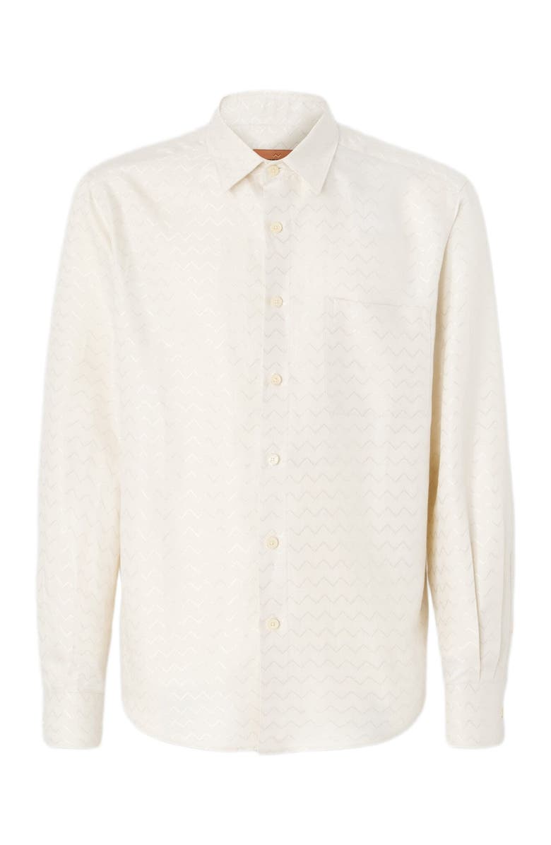 Missoni Cotton, Viscose And Linen Shirt With Shiny Zigzag Pattern, Alternate, color, Green