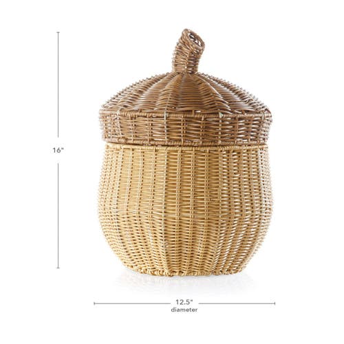 Kaplan Early Learning Company Acorn Washable Wicker Floor Basket In Brown