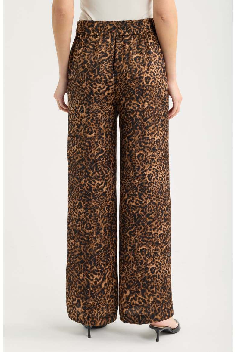 Leopard Print Wide Leg Pants, Alternate, color, WALNUT BLACK LEOPARD
