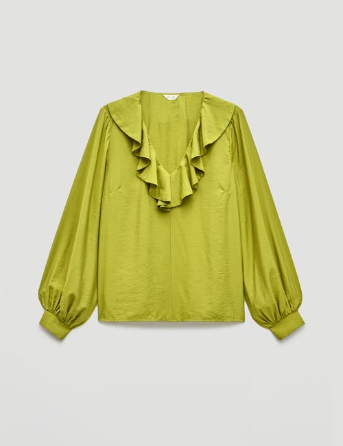 Hush Air Flow Ruffle Blouse In Green