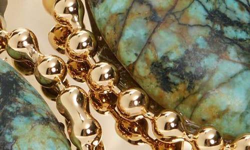 Lelet Ny Tera Turquoise Ballchain Wide Cuff Ponytail Holder