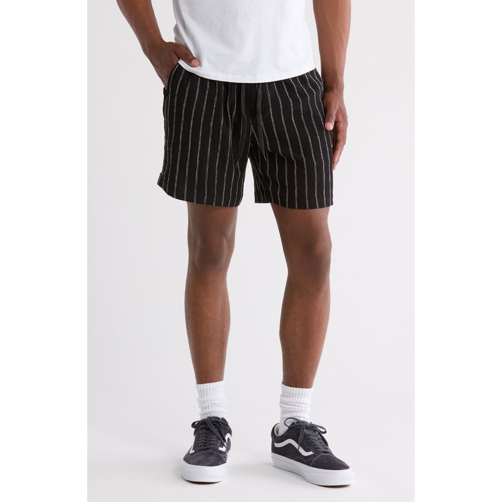 Pacsun Russel Stripe Volley Shorts In Black