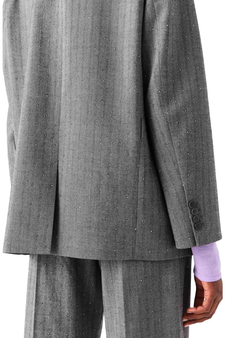 Rhinestone suit jacket, Alternate, color, Grey