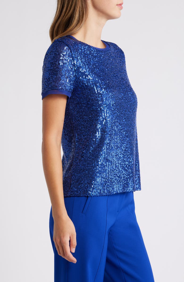 Anne Klein Sequin Mesh Top, Alternate, color, 