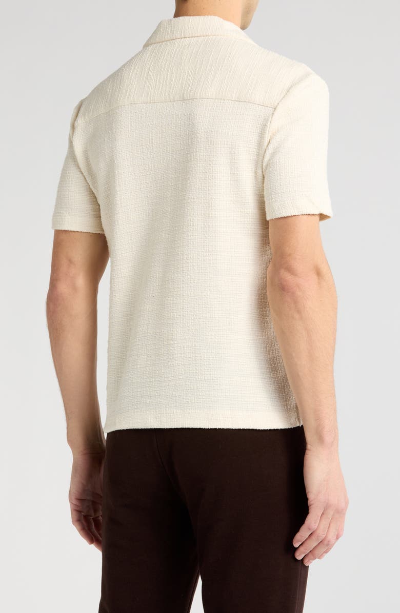 Cactus Man Textured Woven Short Sleeve Shirt, Alternate, color, Cream