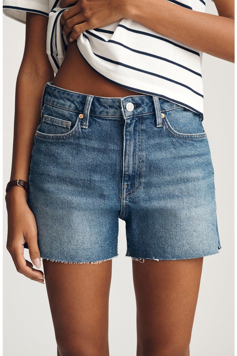 Heidi High Waist Denim Cutoff Shorts, Alternate, color, DARK USED CLASSIC BLUE