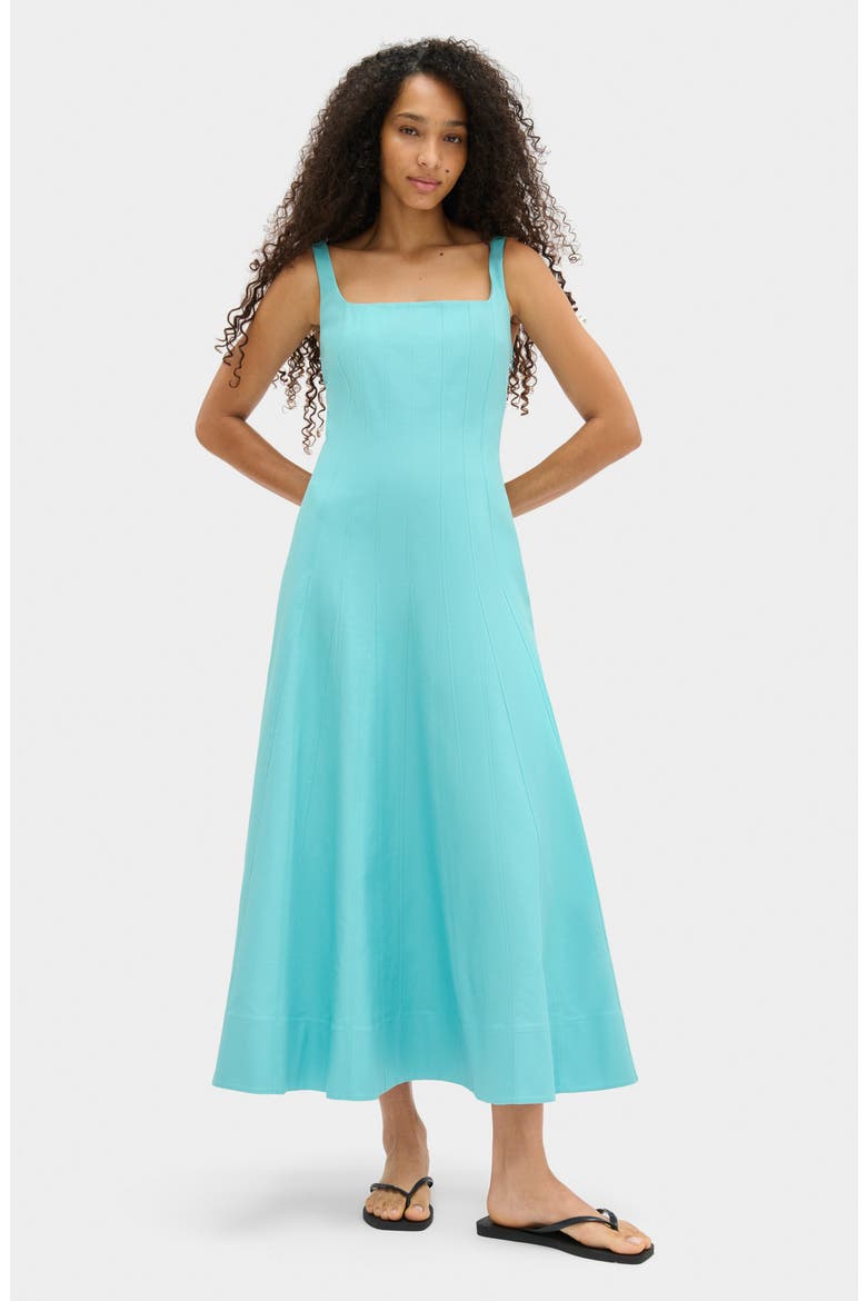 Fernanda Godet Pleat Sundress, Alternate, color, BLUE