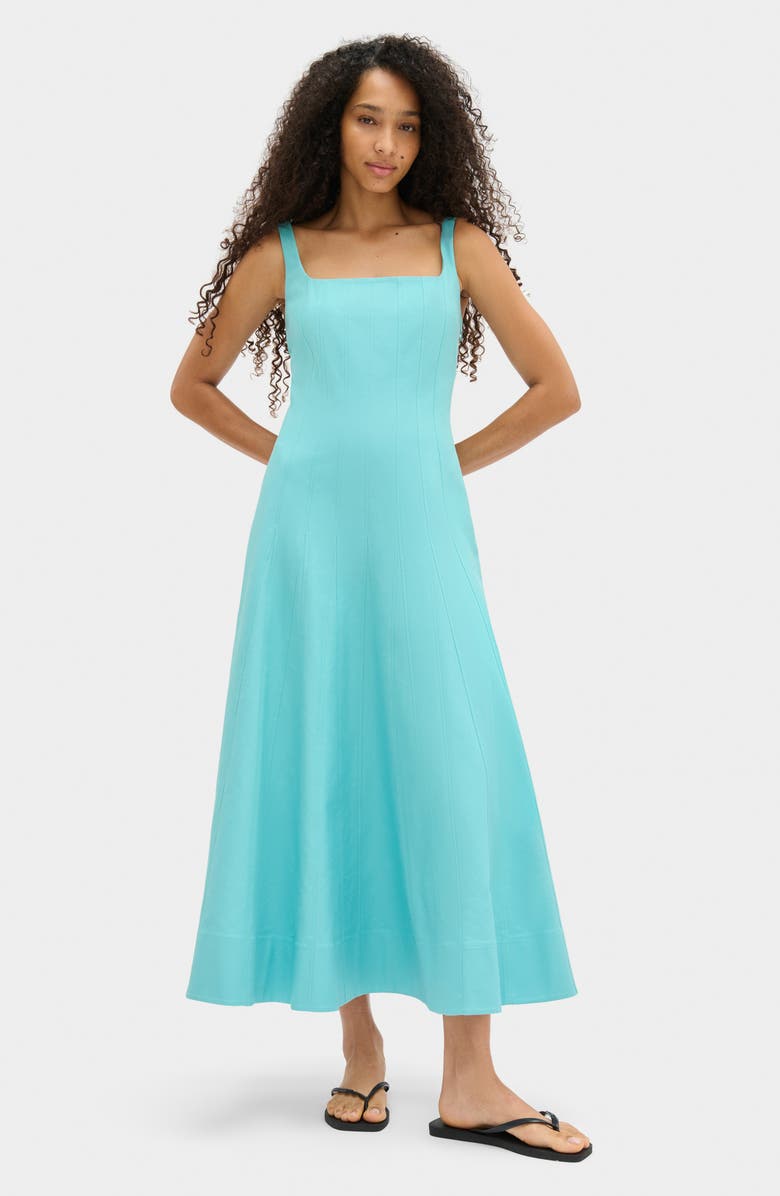 ALIGNE Fernanda Godet Pleat Sundress, Alternate, color, Blue