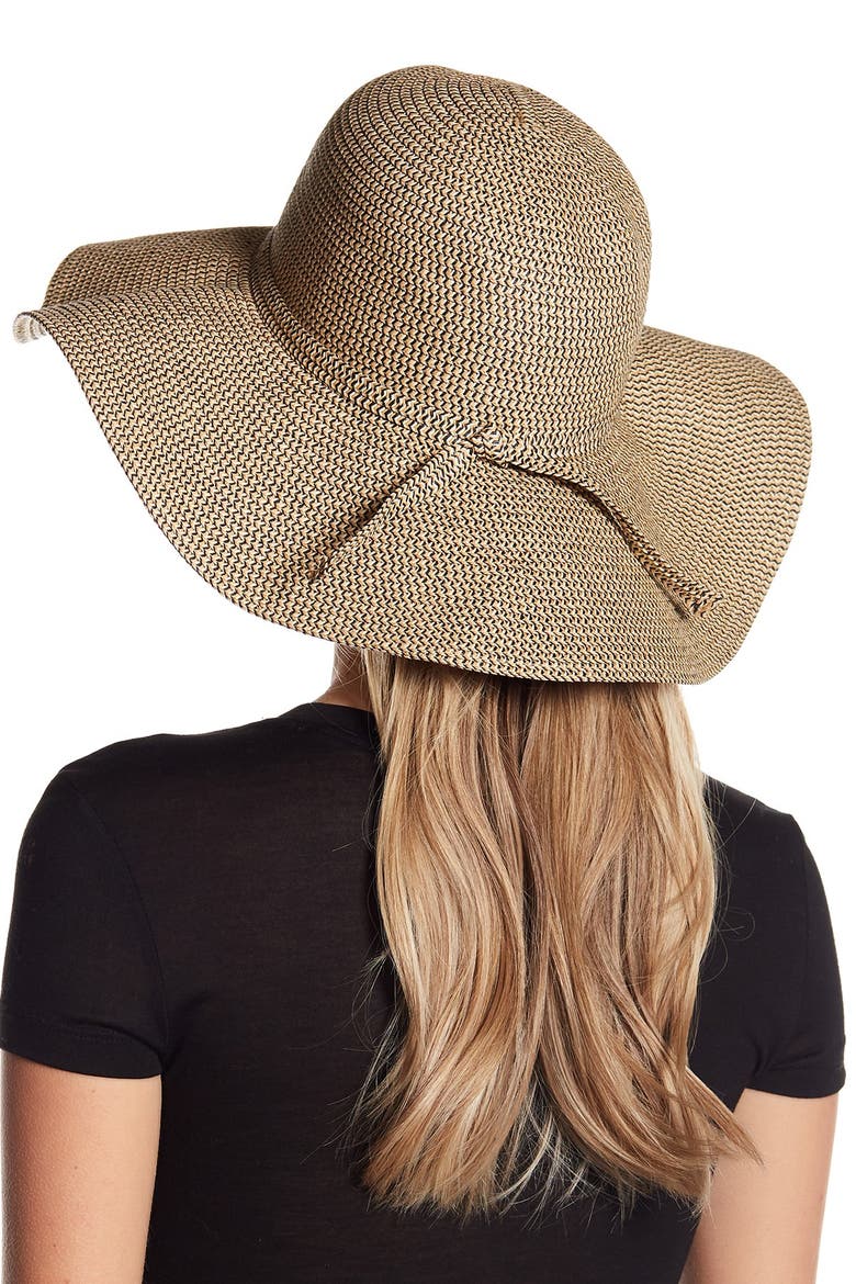 Floppy Woven Hat, Alternate, color, BLACK/NATURAL