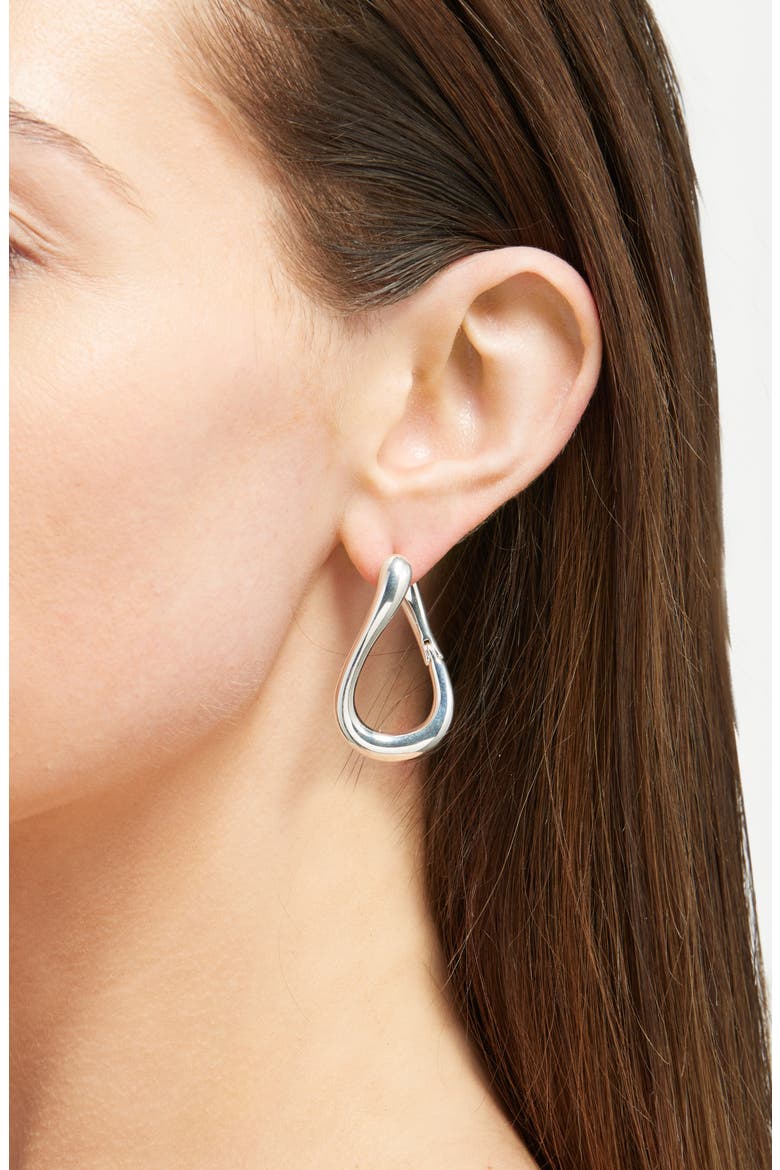 Front/Back Twisted Large Hoop Earrings, Alternate, color, WARM SILVER