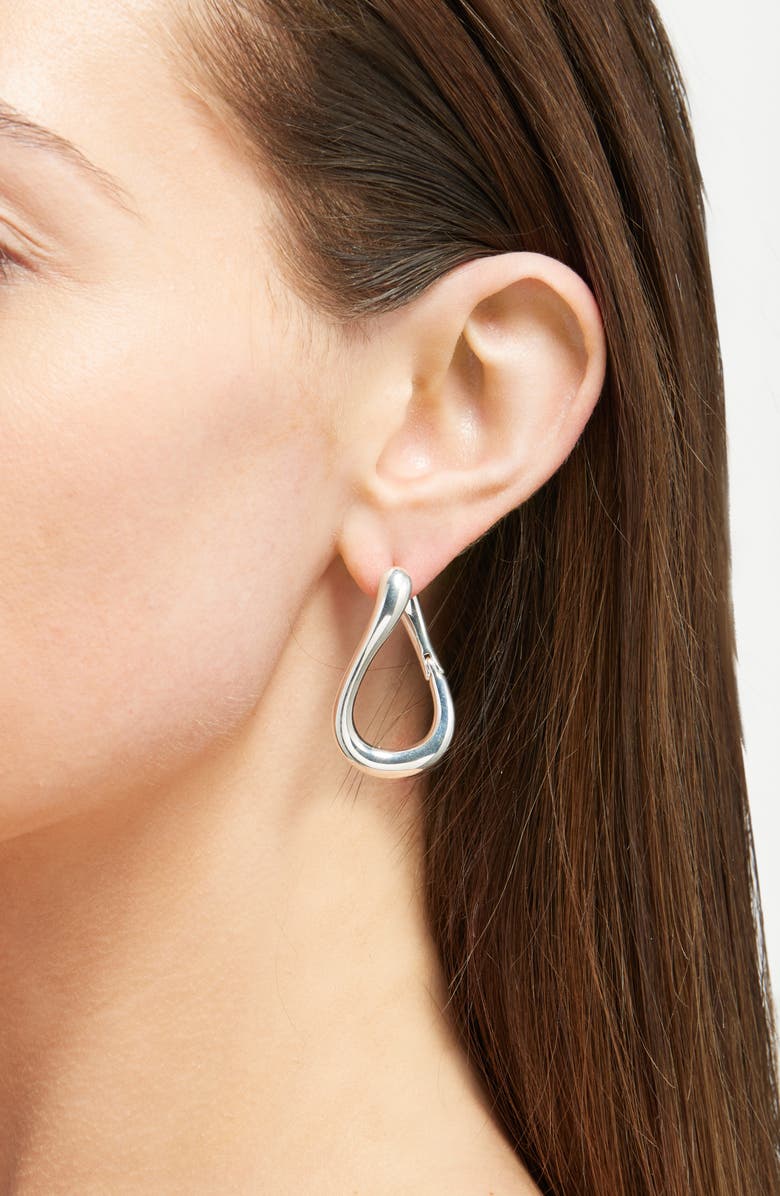 Madewell Front/Back Twisted Large Hoop Earrings, Alternate, color, Warm Silver