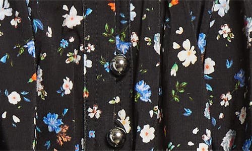 Rabanne Lace Floral Skirt Elastic Waistband In Black