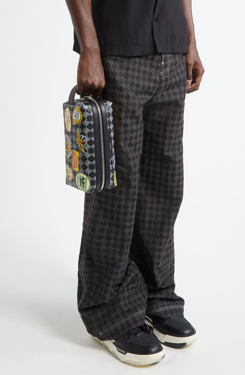 AMIRI Station Patch Coated Canvas Dopp Kit, Alternate, color,