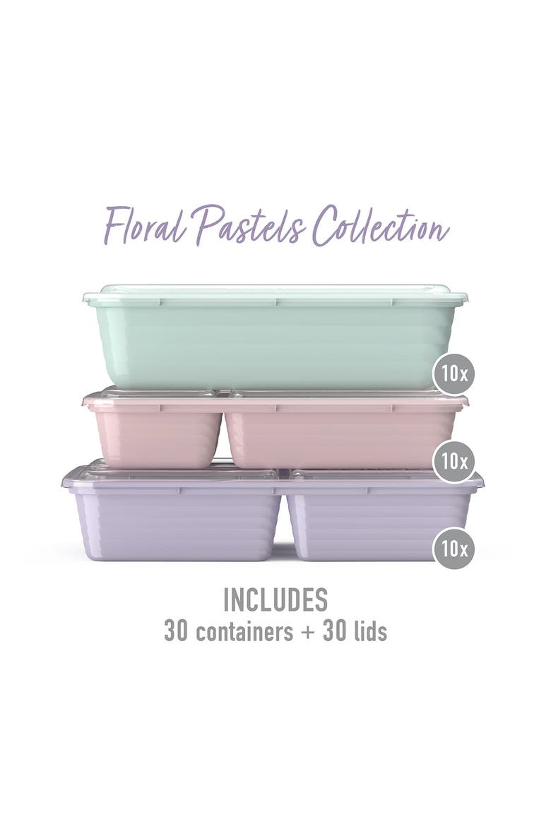 Prep 60-Piece Meal Prep Kit, Alternate, color, FLORAL PASTELS