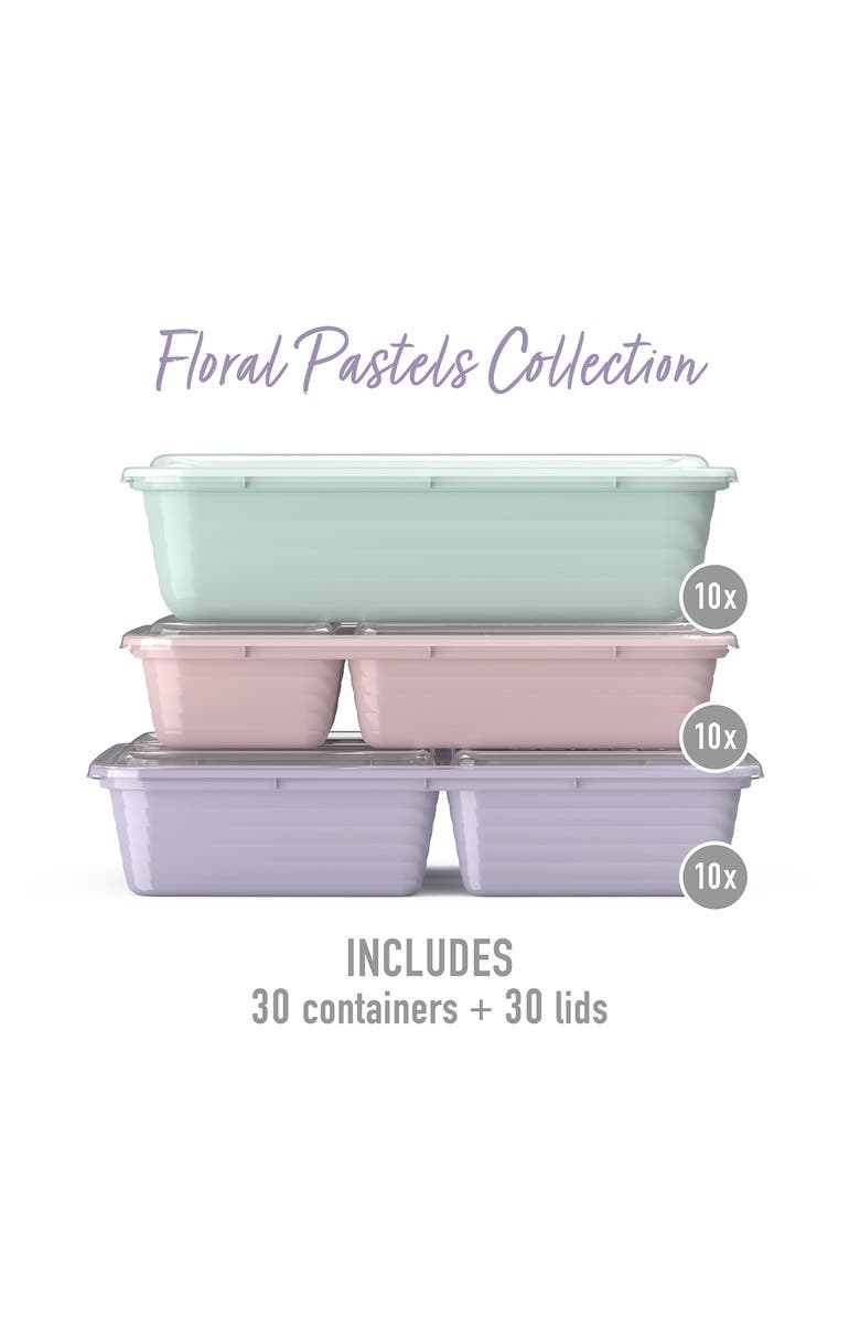 BENTGO Prep 60-Piece Meal Prep Kit, Alternate, color, Floral Pastels
