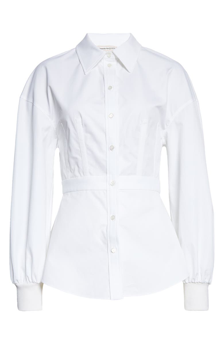 McQueen Cocoon Sleeve Cotton Poplin Blouse, Alternate, color, 