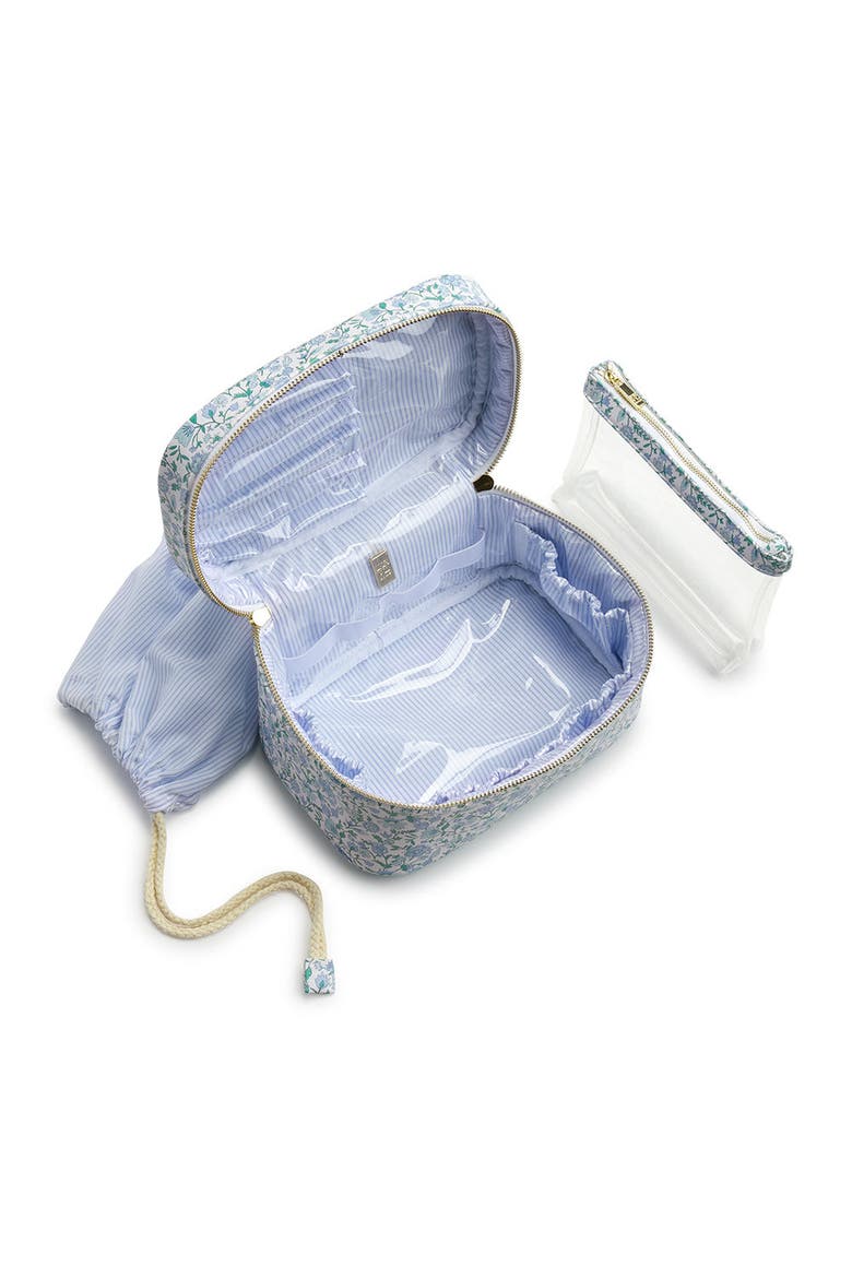 Hamptons Floral Train Case, Alternate, color, Blue